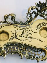 Encrier en laiton doré forme rocaille style Louis XIV