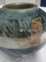 Vase boule en gres emaillé