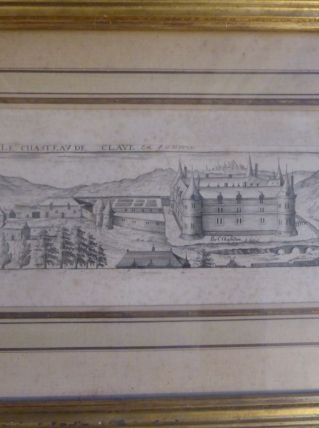 cadre gravure du château des Clayes