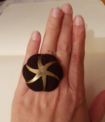 Bague en bouton taille 56 réglable 