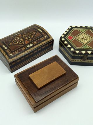 Lot de 3 boîtes en bois