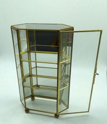 Vitrine en laiton et verre