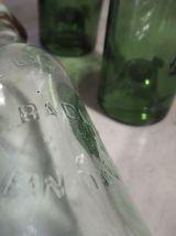 Lot de 5 bouteilles en verre soufflé