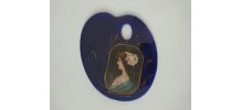 Dessous de plat Palette de peintre en faïence Art Nouveau
