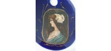 Dessous de plat Palette de peintre en faïence Art Nouveau