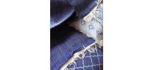 Ensemble bleu Tapis coussin Inde 
