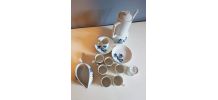 service à café en porcelaine vintage bleuet blanc 18 pièces 