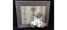 Cadre ancien pâtiné déco peluche