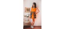 Magnifique Robe orange style seventies Made in france