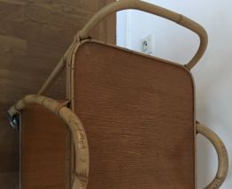 Table roulante rotin  années 50/60