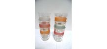 six verres ancien  de couleurs