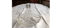 Petit panier en cristal de Bohême 