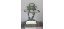 ancien porte parapluie Castirone en fonte émaillée verte 