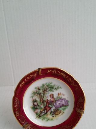 Assiette dinette porcelaine coll scene galante fragonard