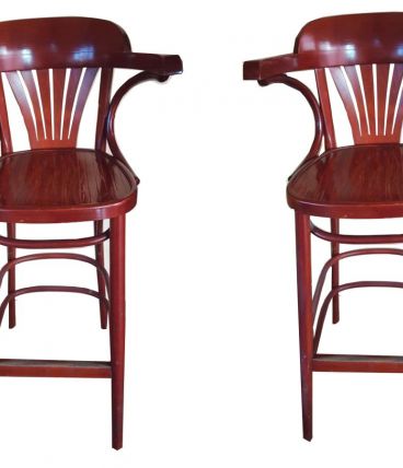 Lot de 2 Tabourets de bar avec dossier type Baumann