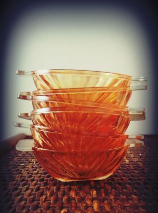 coupelle ramequin HUILOR verre irisé orange