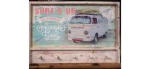 Porte manteau bois peint combi vintage