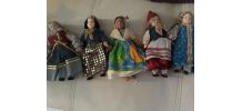 LOT DE 22 POUPEES PORCELAINE ARTICULLES COSTUMES PAYS 