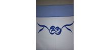 Drap ancien en coton épais brodé