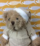 Cadre ancien patiné, déco peluche