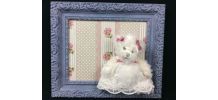 cadre ancien patiné, déco peluche