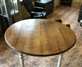 Table pliante ronde en chêne TM017
