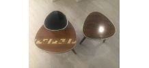 Lot Petites tables Tripode, authentique, vintage en formica.