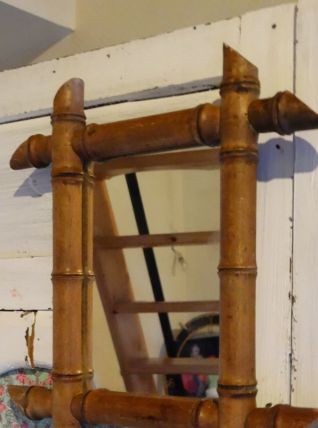 Vintage miroir  barbier 1900 bambou ancien 