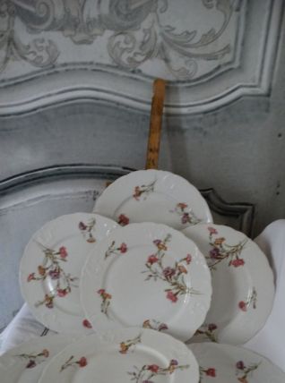 6 assiettes ancienne porcelaine de limoge 