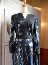 Vintage robe 1970  motif 1930 taille 40