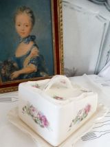 Ancien grand beurrier ou fromage avec cloche faïence FRANZ A