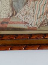 4 tableaux encadrées anciens sous verre 