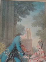 4 tableaux encadrées anciens sous verre 