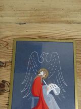petite peinture religieuse fait main  vintage 