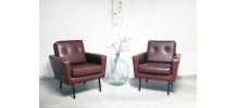 Paire de fauteuils vintage années 50 style P. Guariche