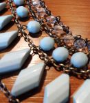 Collier retro turquoises triple rangs