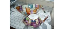 Ensemble 2 plats/coupes déco forme lozange
