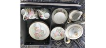 Service complet cafe et dessert en porcelaine fine chinoise