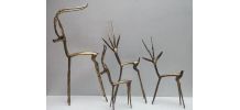 4 belles antilopes en laiton