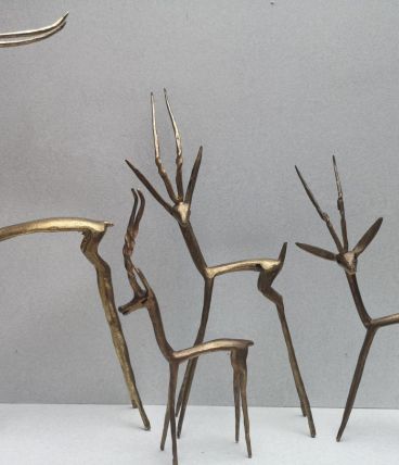 4 belles antilopes en laiton