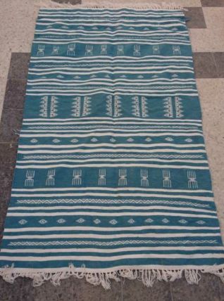 Tapis rouge berbère en pure laine 