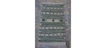 Tapis kilim blanc et vert fait main en pure laine 