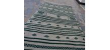 Tapis kilim blanc et vert fait main en pure laine 