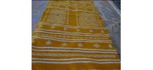 Tapis jaune et blanc en pure laine 105cm*60cm