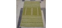 Tapis kilim vert et blanc fait main vert et blanc 