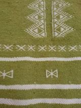 Tapis kilim vert et blanc fait main vert et blanc 