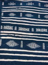 Tapis berbère bleu et blanc fait main 235cm*140cm