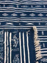 Tapis berbère bleu et blanc fait main 235cm*140cm