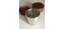 Rare ancien set verre metal pliable pour voyage 