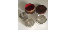 Rare ancien set verre metal pliable pour voyage 